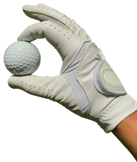 ゴルフボールを掴む手